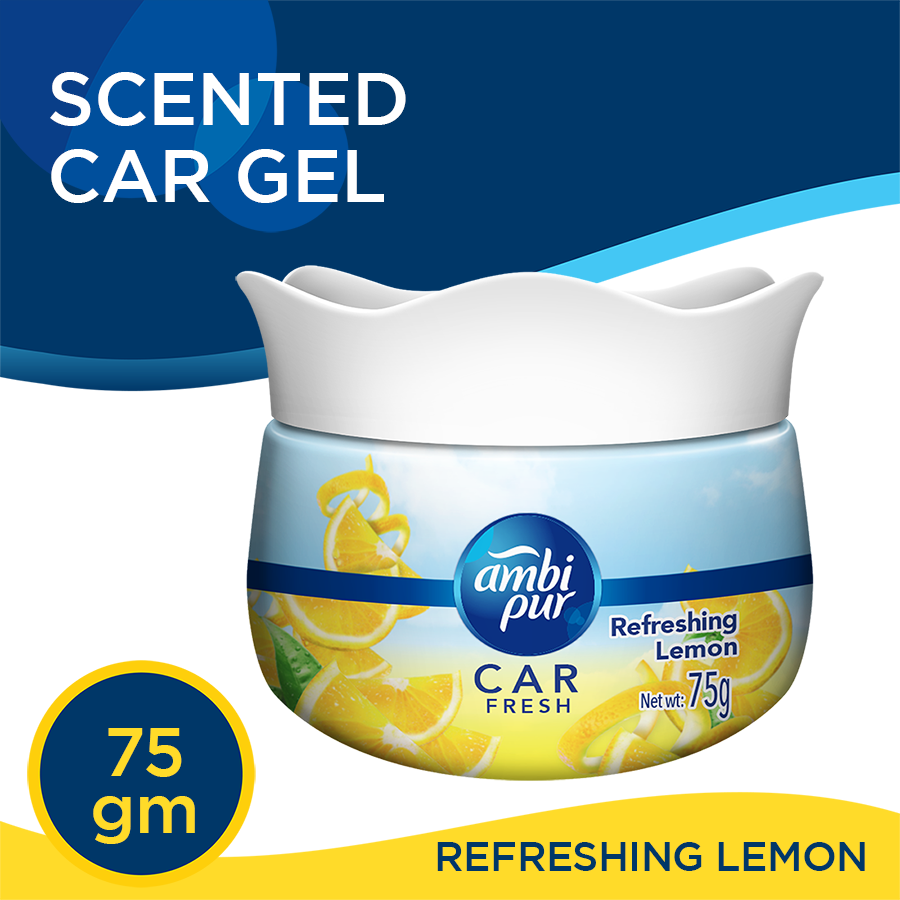 Ambi Pur Car Freshener Gel, Refreshing Lemon, 75 g – CARMATE®