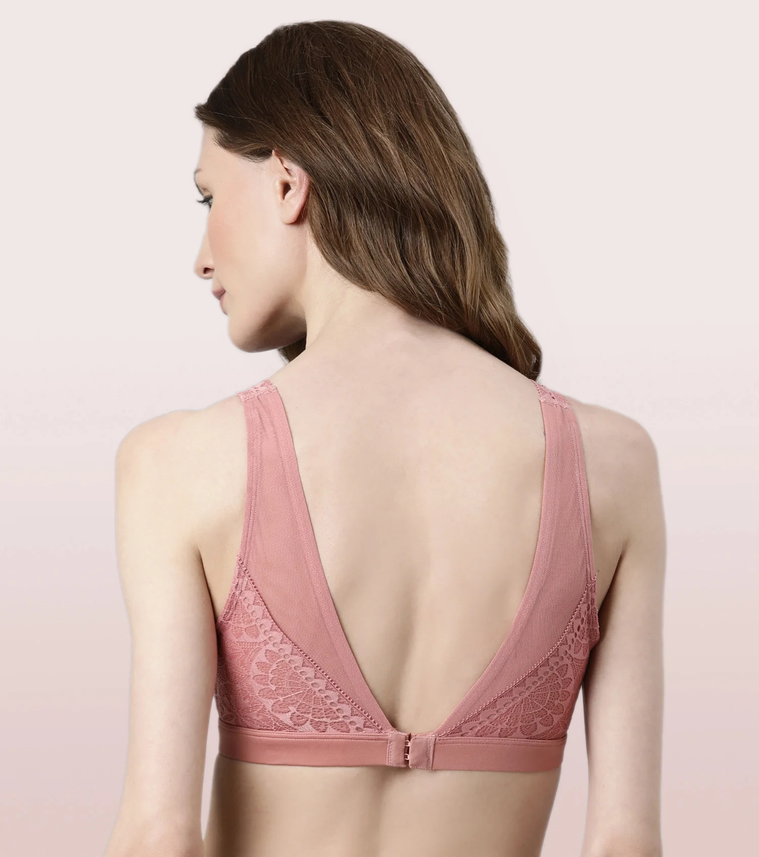Soft-cup Lace Bra - Dusty rose - Ladies