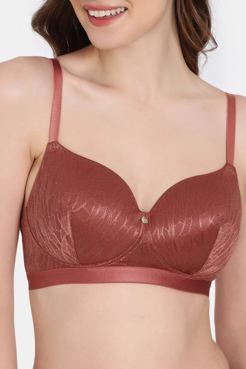 Buy Zivame Ornate Glitz Padded Non Wired 3/4th Coverage Bra - Wine at  Rs.1166 online
