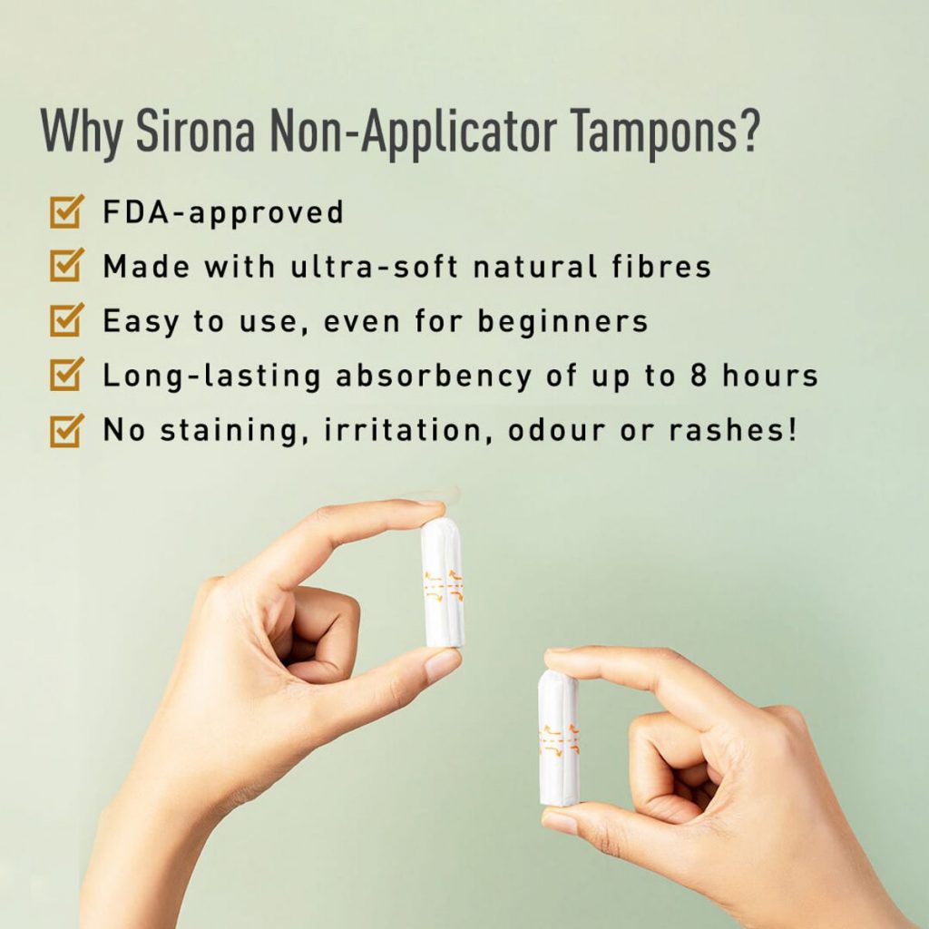 Sirona Non-applicator Tampons for Heavy Flow | Pack of 3 – Crazy D India